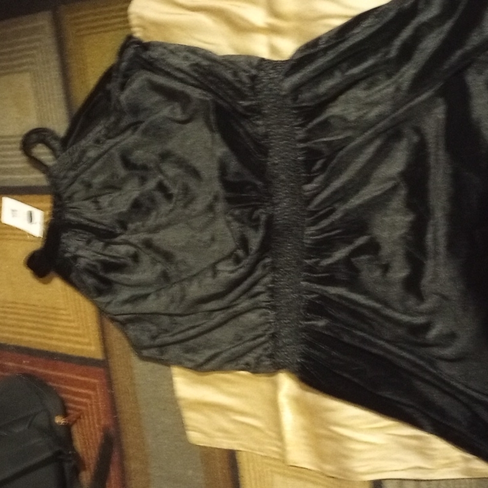 XL Joy Joy black wide elastic waist, high neck velvet soft fabric, Dress